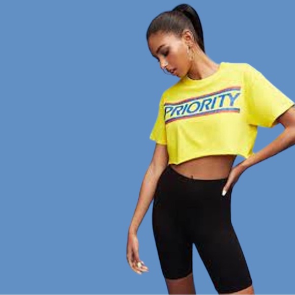 NWT Forever 21 Yellow USPS Priority Mail Short Sleeve Crop Top - Picture 9 of 10